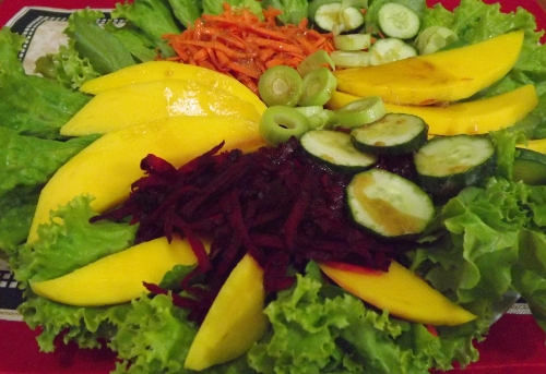 salada com manga