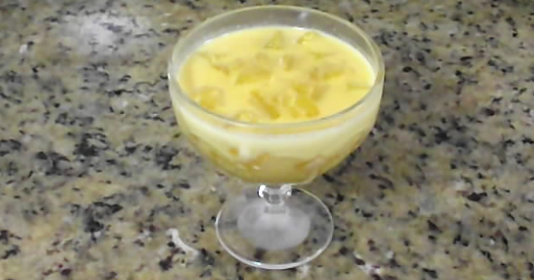 receita gelado de abacaxi
